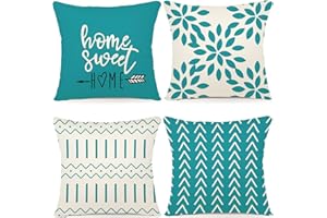 YCOLL Federe Confezione da 4 Copricuscini Decorativi Fodere in Lino 50x50cm Quadrate per Cuscino per Divano Sedia Cuscini