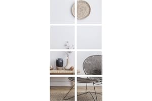‎BD ART BD ART Spiegel zum Kleben 8 Stück 30 x 30 cm - Dekorative Wandspiegel zum Aufkleben - Klebespiegel für die Wand Ganzkörper - Spiegelfliesen Selbstklebend - Spiegelwand Ohne Bohren für Tür & Schrank