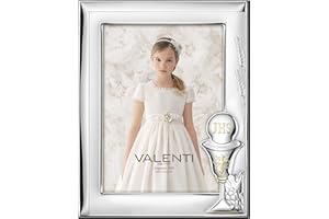 VALENTI & CO. Valenti&Co – Cadre photo en argent 13 x 18 cm, parfait comme idée cadeau pour une première communion ou une famille d'amis ou de famille