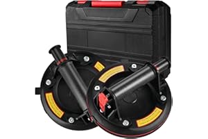 Philtool Suction Lifter, Set of 2 8 Inch Glass Suction Lifters Tiles Glass Lifter Suction Lifter Glass with Portable Tool Box, Tile Suction Lifter for Glass, Tiles, Marble Maximum Load 150 kg