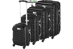 TecTake® Set de Valises de Voyage 4 Tailles Valise Grande Taille, Cabine Petite Valise Sacs de Voyage Valises Maternité ABS avec roulettes Pivotantes 360° Cadenas Poignée télescopique