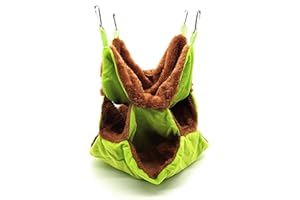 RatsLive® Nagetier Dreifach Hängematte für Ratten, Hamster, Chinchillas und Eichhörnchen 35 x 35 cm (Grün)