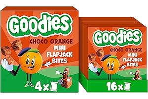 Goodies Kids Snack Choco Orange, High in Fibre, Wholegrain Mini Flapjack Oat Bar Bites, 3+ Years, Multipack 4 x (4 x 23 g)