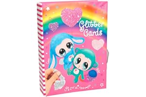 Depesche 8579 Ylvi - Create your Glitter Card Creative Set, Kreativ-Box mit 8 Postkarten zum Verzieren mit Glitzer-Pulver