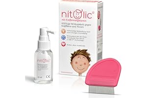 Nitolic Läusemittel für Kinder – Entfernt Kopfläuse in nur 1 Anwendung – Mit Läusekamm – Schonende Alternative zu Läuseshampoo – Ab 2 Jahren