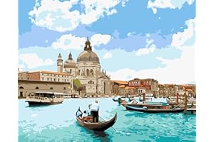 EQUIS GOVICENS Pintar por números para adultos, manualidades adultos. Cuadros pintura por números (40x50 cm) (VENECIA)
