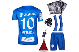 Gokaynex Neymar Jr. Al Hilal #10 Ensemble maillot de football pour enfant, nouvelle saison 2023/2024, à manches courtes, unisexe, maillot de sport, entraînement de football (4-13 ans)