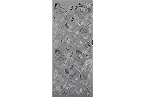 Anita's Butterfly Outline, pegatinas, color plata 10.9 x 0.1 x 27.3 cm