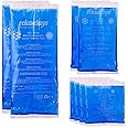 Relaxdays Cooling Pads Gel Set of 8, First Aid, Reusable, 3 Sizes, Cold-Warm Multiple Compresses Sports, Blue