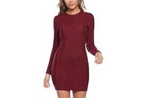 N/B Vestito Maglioni Donna Maglioni Lunghi Girocollo Vestiti in Maglia Dolcevita Vestito a Maglieria Casual Eleganti Autunno Inverno