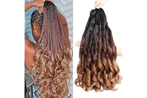 ZIYANGBABA French Curl Braiding Hair Loose Wavy 8 Pack Bouncy French Curly Braiding Hair Extensions Synthetic Pre Stretched Braiding Hair Crochet Hair Extensions for Black Women
