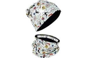 HECKBO 360° Zestaw Czapka z Reflektorem dla Dzieci & Komin - 95% Bawełna - miękki & łatwy w pielęgnacji materiał rozciągliwy - Beanie Wiosna Jesień Zima
