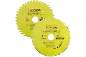 SAXTON BLADES TCT185MXAPRO Saxton Professional Range TCT ostrze do piły tarczowej 185 mm 40 i 80T x 30 mm otwór, 16, 20, 25 mm pierścienie redukcyjne kompatybilne z Bosch Makita Dewalt itp (opakowanie A)