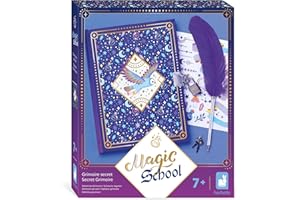 Janod -Magic School - Carnet Secret -Journal Intime pour Enfant - Kit de Loisirs Créatifs -Grimoire avec Stylo en forme de Plume -Univers de la Magie -Activité Manuelle pour Enfant 7 Ans et + - J09110