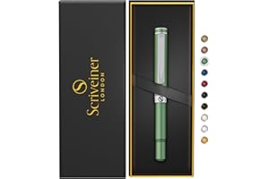 Scriveiner Rollerball Verde EDC di lusso, splendida penna tascabile con finitura cromata, miglior regalo per uomini e donne, ricarica tedesca, idea regalo, penne di design per ufficio