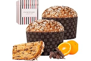 ENOVINOS THE WINE BRAND Panettone Antonella de Chocolate y Naranja XXL 1200 gr - Elaboración Artesanal con Receta Tradicional - Delicioso Panetone Dulce Navideño (2 PANETTONE)