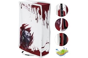 PlayVital Cover Antipolvere per ps5 Slim Disc Edition,Copertura Verticale Custodia Protettiva Nylon Impermeabile per Console Disco Edizione-Zombie