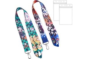 GTOTd Japan Anime Lanyard (2Pcs) with ID Holder for Keys String Wallet for Anime Gifts Merchandise Party Supplies for Decorations Keychain Teens