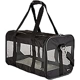 Amazon Basics - Trasportino Morbido per Cani,Gatti - Grande, Nero, L 50 x P 26 x H 28 cm