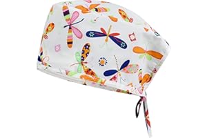 B-well Surgical Hood Fabric Surgical Caps Fabric Nurse Accessories for Doctors, Nurses, Dentists, Pharmacists, Vets, Medical Personnel, Dragonfly, One Size Fits All