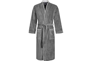 Morgenstern Bademantel Herren 100% Baumwolle Frottee Velours Saunamantel Kimono Lang für Sauna Spa Reha Pool Wellness - Oeko Tex