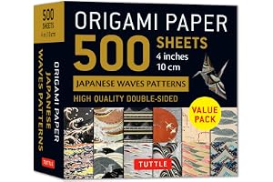 Origami Paper 500 sheets Japanese Waves 4" (10 cm)