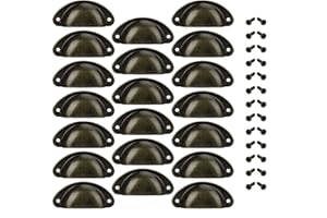 MengH-SHOP Tiradores de Metal Vintage Bronce Manillas Tirador Concha para Puertas de Cajones Armario de Habitación Cocina Baño con Tornillos 20 Piezas