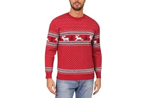 Totatuit Maglione di Natale Donna Invernale Maglione Natalizio Coppia a Maniche Lunghe Maglioni Natalizi Famiglia Pullover in Maglia Uomo Xmas Girocollo