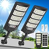 PEAKRO Farolas Solares Exterior, 600W Potente Focos LED Solar con Mando a Distancia, Sensor de Movimiento, IP66 Impermeable 6