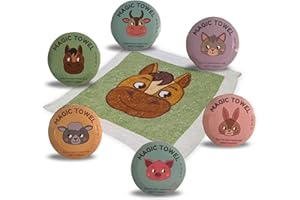 Bada Bing 6-częściowy zestaw magicznych ręczników bawełnianych myjka rolnicza magiczny ręcznik dla dzieci ok. 30 x 30 cm 6-krotny s. urodziny dziecka prezent upominek