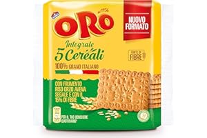 Oro Saiwa 5 Cereali, Biscotti Integrali con Frumento, Riso, Orzo, Avena e Segale, Fonte di Magnesio e Ricco di Fibre, 100% Grano Italiano, 420g