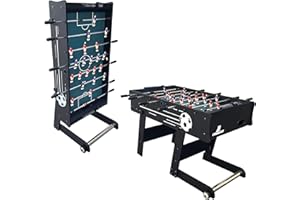 Cougar Futbolin Scorpion Kick | Futbolin de Mesa Plegable en Negro con 2 balones y Contador de Puntos | Futbolin de Interior para ninos y Adultos | Dimensiones 122x61x80 cm-