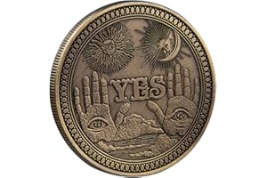 YIUS Yes No Metal Decision Coin Décision Décoration Yes No All See Angel Gothique Cadeau