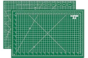 CLAPONE A2 Cutting Mat Self Healing Sewing Mat, 18" x 24" Rotary Cutting Mat 5-Layer Craft Board for Sewing, Quilting, and Scrapbooking Crafts Hobby Project Leather (Green)