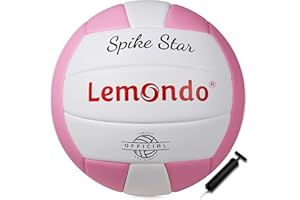 ‎LEMONDO lemondo Volleyball PU Weich Beachvolleyball Soft Wasserfest mit Pumpe Indoor Outdoor Wasserball Ball für Spiel Training Strand Bälle(mit Pumpe)