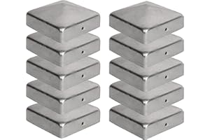 10 x Chapeau Poteau Bois 10x10 cm - Chapeau Poteau Bois en Forme de Pyramide en Acier Galvanisé pour Poteaux en Bois de - Chapeau Poteau Bois en Forme de Pyramide - avec vis Viirkuja