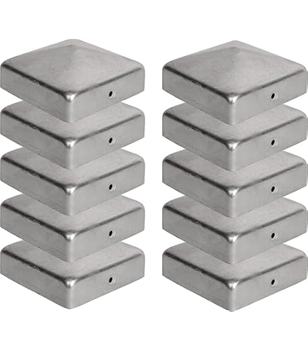 Tappo Per Pali In Legno 100x100 Mm, Acciaio Zincato, Per Recinzioni E Supporti - Colore Argento - Foto 7