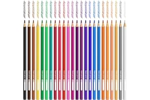 WISYOK Lápices de Color 24 Unidades, Preafilados, Hexagonales, para Dibujo Profesional y Material Escolar