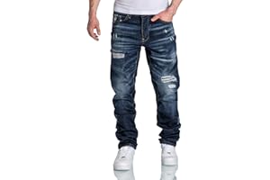 Amaci&Sons Herren Jeans Regular Straight Fit Denim Hose Destroyed 7984