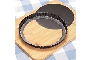 MGE WORLD MGE - Stampo Crostata - Teglia per Quiche e Crostata - Stampo Crostata Fondo Amovibile - Stampo Crostata Furba con Fondo Removibile - Stampo Furbo 22 cm - Stampo Crostate 22 cm
