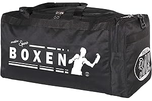 BAY XL Sporttasche Mein Sport Boxen Boxing Tasche Trainingstasche Boxtasche Boxingtasche Box Bag schwarz 70 x 32 x 30 cm Kampfsport Box-Tasche mit Aufdruck Druck Motiv Bild Boxsport Club