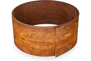 UNIGARDIA Bordura per Giardino in Acciaio Corten 10 m, Spessore 1 mm - Bordura per Aiuola in Metallo, Altezza 20 cm - Installazione Facile - Bordo per Prato in Ruggine, 1 Paio di Guanti Inclusi