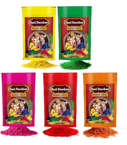 TOTA Holi Ke Rang – 5 Shades Of Gulal Holi Colours | Red Orange Green Yellow Pink | 100% NonToxic Herbal Holi Color Gift Box – 375 Gm - View #6