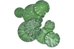 JIABEIUS 8 Pezzi Piante Da Stagno, 4 Dimensioni Artificiali Foglie Di Loto, Galleggianti In Schiuma Ornamenti Gigli, Decorazioni Per Stagni, Foglie Di Giglio Per Patio, Pesci E Stagni, Decorazioni Per Acquari