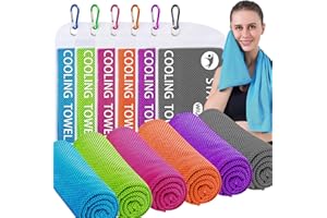 WIURGOHA 6 Pack Cooling Towels for Neck and Face,Microfiber Cooling Gym Towels,Soft Cooling Neck Towels Rags Cooling Neck Wraps Sweat Towel for Sports,Gym,Yoga,Workout,Running,Camping(40"x12")