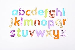 tickit Rainbow Glitter Letters – 26 Sparkling Acrylic Letters A-Z in Rainbow Colours for Learning Literacy and Word Formation