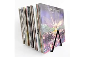 ETTERR Soporte Expositor Estante y Almacenamiento para 50 Discos de Vinilo. (Negro X 2)