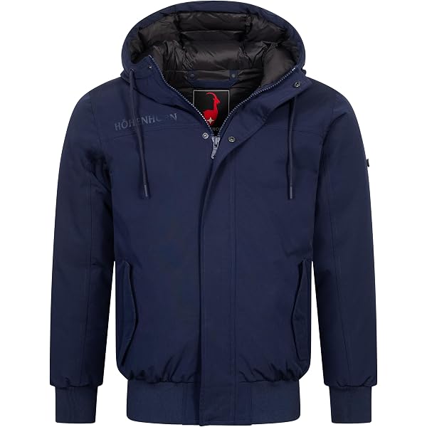 TONY BACKER Veste Court Hiver Brillante Homme - Coupe-Vent Imperméable Avec Capuche Amovible - Isolante Et Légère - 10