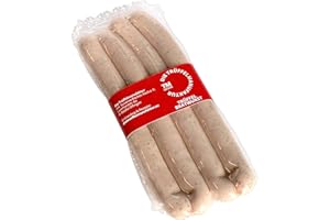 DIE TRÜFFELMANUFAKTUR GÖSCHLE Die Truffelmanufaktur Feinkost Grillwurst with Truffle, White Bratwurst with 7% Real Black Truffle, Fine and Spicy Rusted Sausage for Grilling and Searing, 220 g Pack