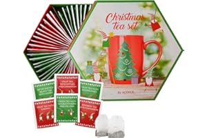 ‎ACORUS ACORUS Tee Geschenkset Weihnachten - Tee Set Geschenk - Weihnachtstee Einzeln Verpackt - Teeset Natürliche mit 6 Geschmacksrichtungen - Geschenkset Frauen Männer - Tee sorten mit 60 Beutel